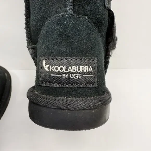 KOOLABURRA by UGG Victoria Black Suede Boots Bow Detail 1090330 Toddler Girls 8